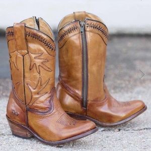 BED|STU Free People Cobbler Series Leather tan Cowboy Western Riding Boots 6.5